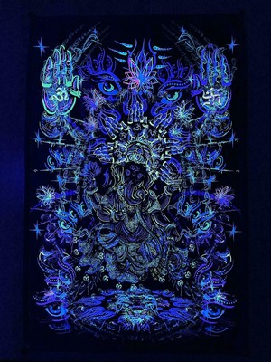 UV Backdrop Psychedelisch Kunst Schwarzlicht Wandbehang Psy Goa Deko Neon Banner