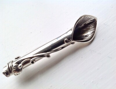 Sterling Silver flower holder Vase Suit Lapel pin Brooch Agatha