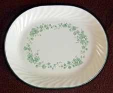 Corelle ~ CALLAWAY Green Ivy~ Oval Meat Platter ~ V Good, Used