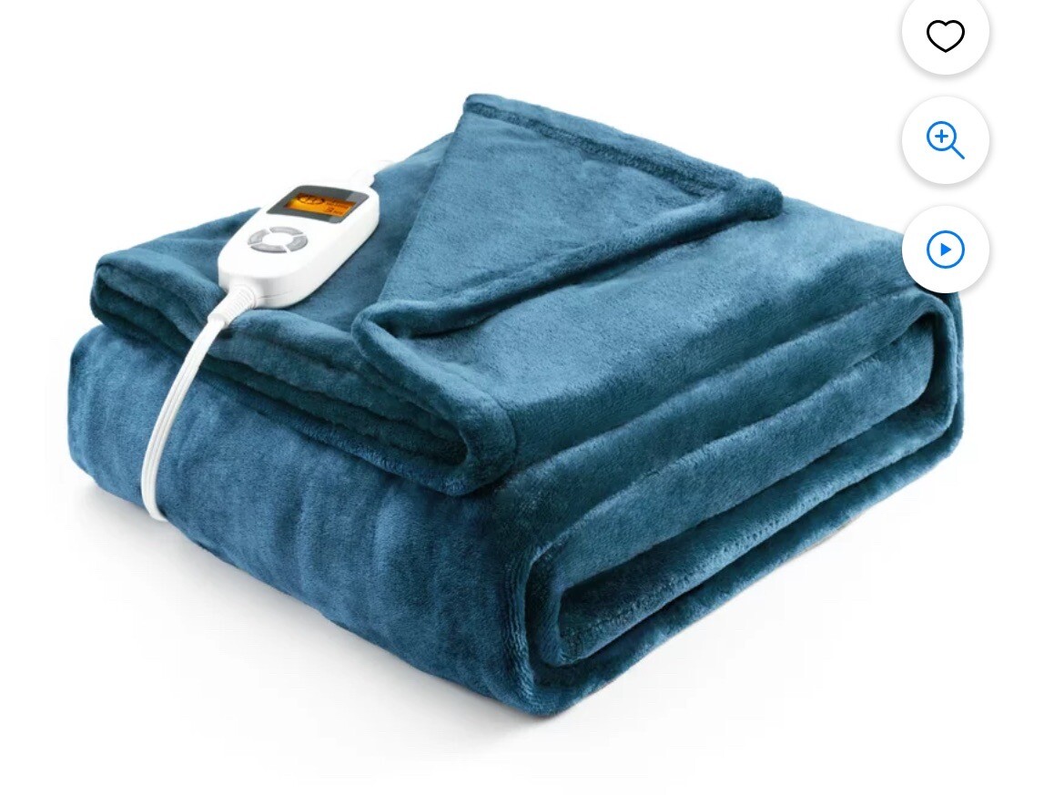Sable Electric Heated Blanket Throw, 50" x 60" Flannel Blank
