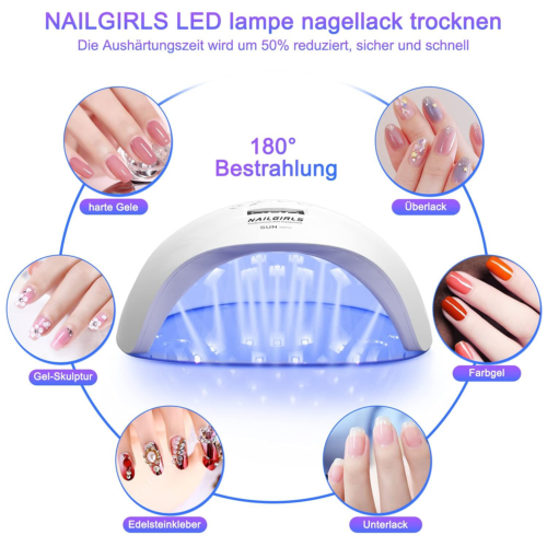 NAILGIRLS LED UV Lamp Nägel,150W Nail 4 Timer Auto Sensor LCD Weiß - Bild 5 von 6