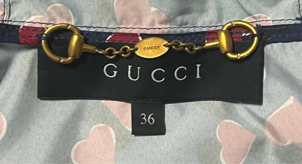 GUCCI Giacca Parka Montagna Modello Heartbeat Linea Sherry Taglia 36 Blu Navy