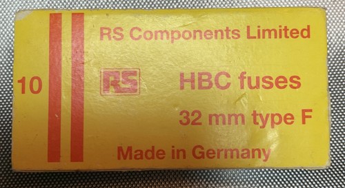 1 X RS PRO 800mA F Ceramic Cartridge Fuse, 6.3 x 32mm Uk Seller Free P+P - Picture 2 of 3