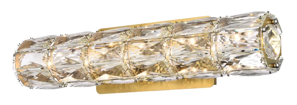 Aplique de pared de cristal moderno dorado tocador de baño pasillo o dormitorio 18" Foto 2 de 4