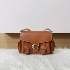 New COACH CT721 Cargo Tabby Workwear Soft Handbag Leather Brown - Fast Shipping
