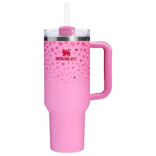 Stanley Target Exclusive Valentine's Day 2025 Pink With Hearts 40oz Tumbler