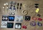 Vintage Earrings Clip and Pierced Lot Of 22 Brooch Jewelry Costume Colorful