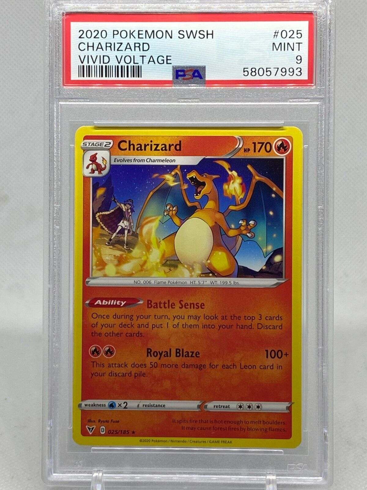 2020 Pokemon SWSH Charizard Vivid Voltage PSA 9 Mint #025