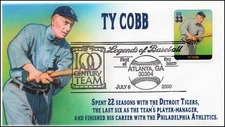 AO 3408D, 1989, Legends of Baseball, FDC, Add On Cachet, Ty Cobb, SC 3408d