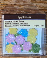 Recollections Adhesive Glittery Flowers Shape Scrapbook EmbellIshments Stickers