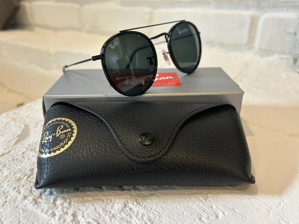 NEU Ray-Ban RB3647 Round Double Bridge 002/R5 Black Frame - Bild 3 von 3