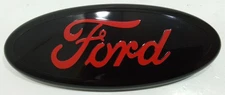 Fits 2005-2014 Ford F150 FRONT GRILLE/ TAILGATE 9 Inch Oval Emblem BLACK & RED1*