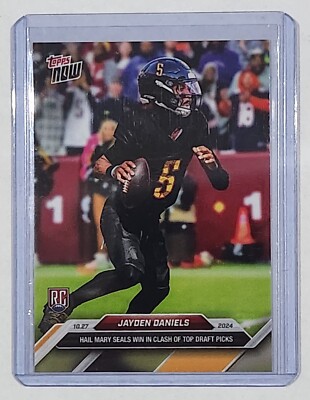 2024 Topps NOW JAYDEN DANIELS Hail Mary Seals Win in Clash of Top Draft Picks RC