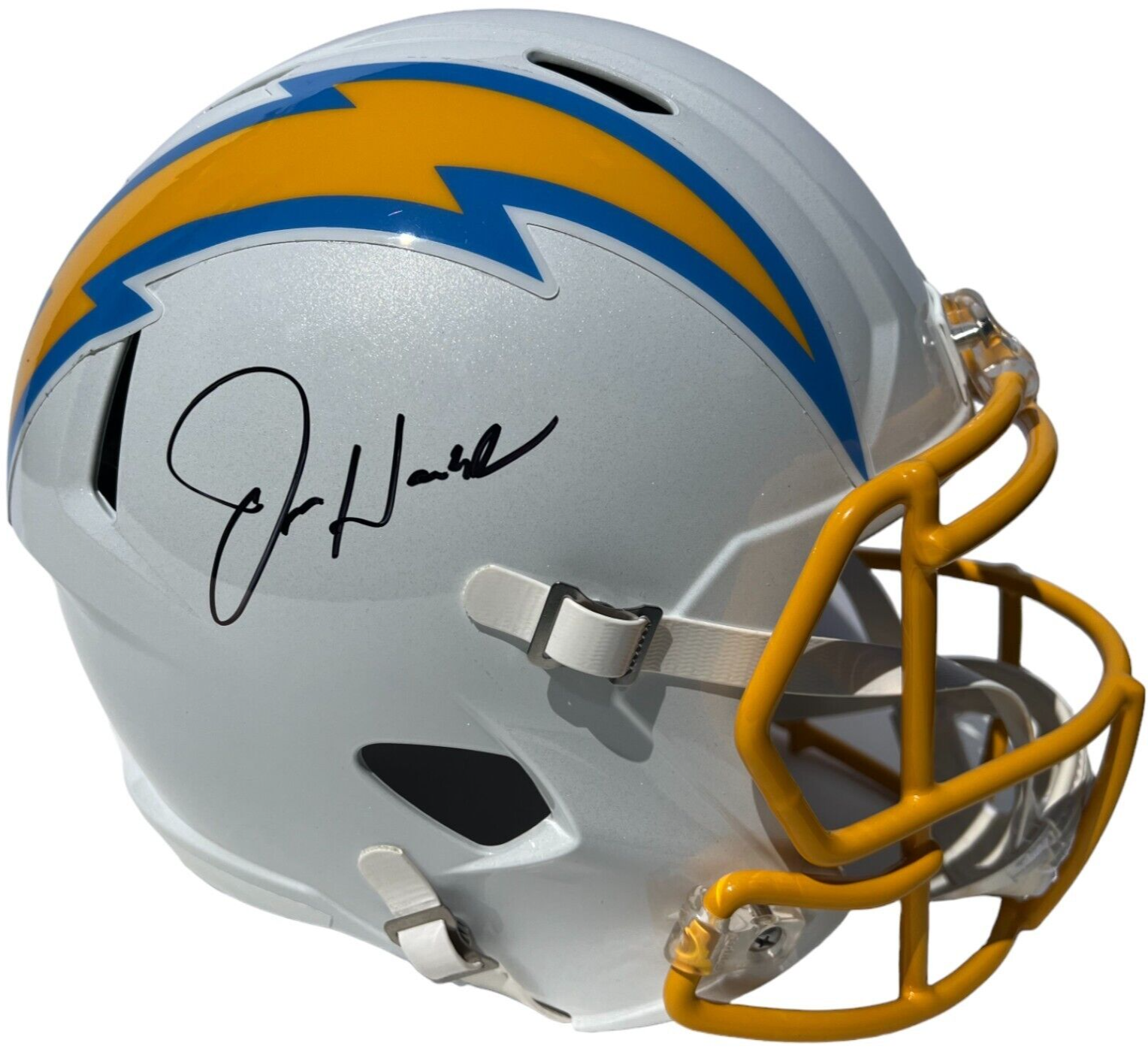 Jim Harbaugh Autographed Signed Los Angeles Chargers Speed Full Size Football Helmet JSA 