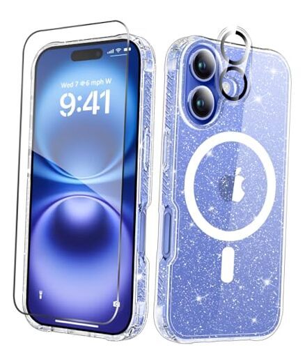 for iPhone 16 Case [Compatible with Magsafe], with Screen Magnetic Clear