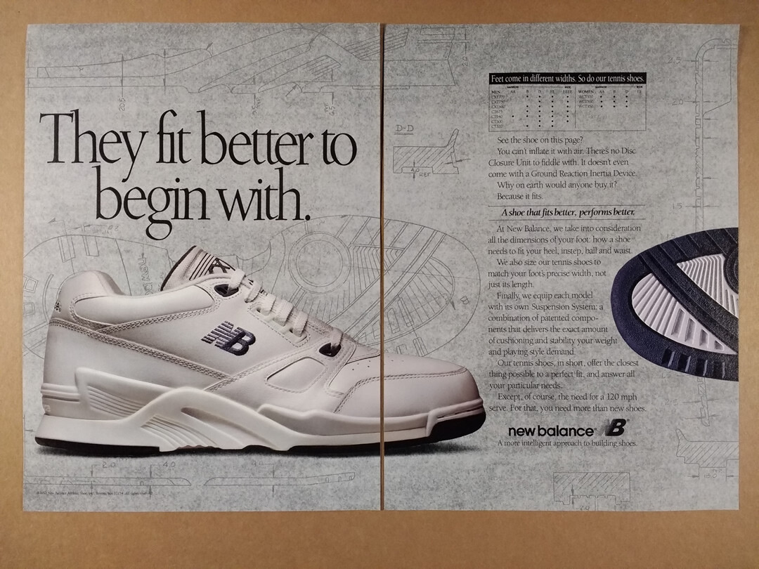 1992 New Balance CXT CT WCT Tennis Shoes vintage print Ad | eBay