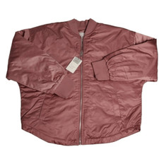 Blush Pink Satin Bomber Jacket New Women's Small