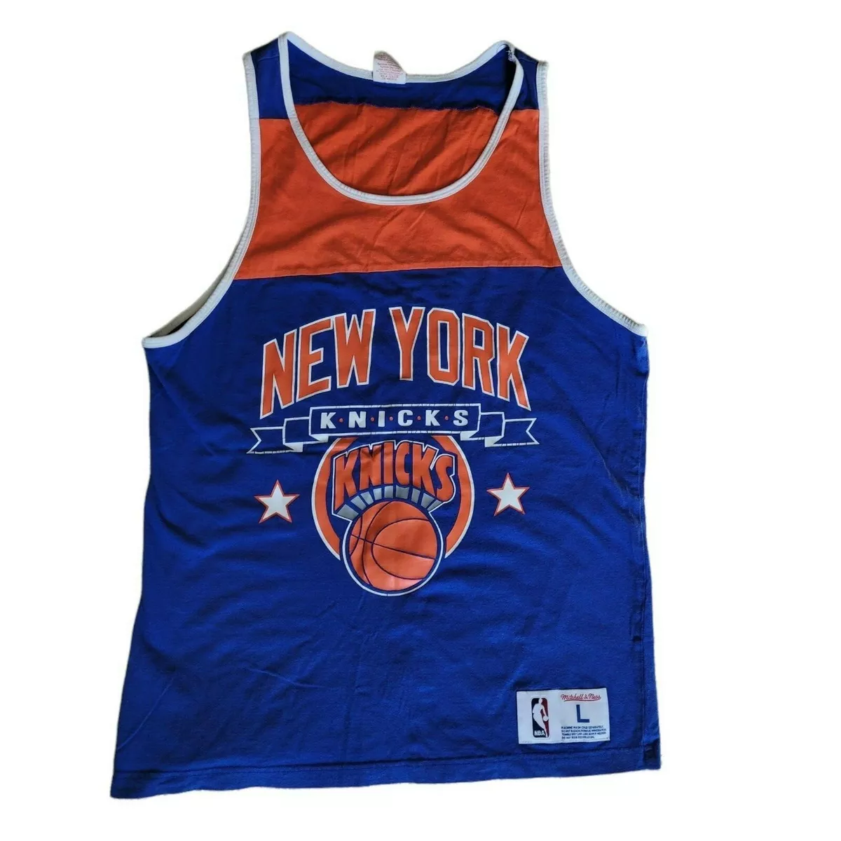 Mitchell & Ness New York Knicks Basketball Jersey Men's Size Large Orange  Blue