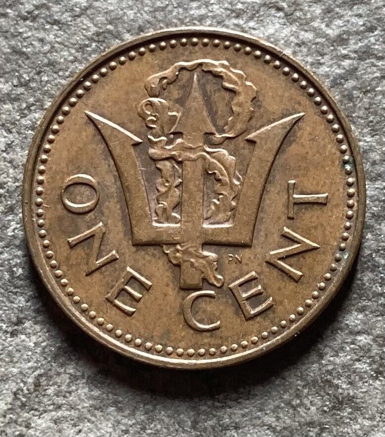 Vintage 1973 Barbados 1 Cent Coin Caribbean