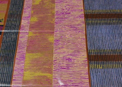 Di Lewis-Caribbean/Mauve | 1980's Unbalanced Stripe | Polished Cotton Fabric - Picture 2 of 12
