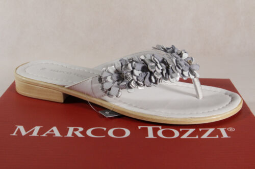 Marco Tozzi Paire de Tongs / Sandalettes Mules Tongs Sandales Blanc Neuf - Photo 1/8