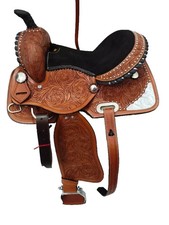 Premium Leather Western Barrel Racing Trail Horse Tack Saddle in All Sizes.