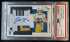 2020 Panini One Justin Herbert Patch Rookie RC Auto #93/99 Chargers PSA 10