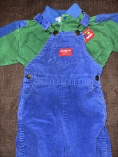 Vintage Oshkosh Blue Corduroy Overalls 24 mo Top