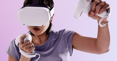 Meta Quest 2 Standalone VR Headset with 2 Touch Controllers, White