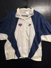 Vintage 90s Nike Team USA Olympic Track Jacket White Blue Windbreaker Large