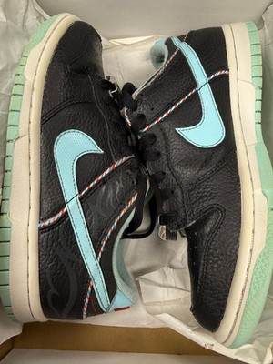 WN1080: Nike Dunk Low Barber Shop Black SZ 4Y DH7614-007