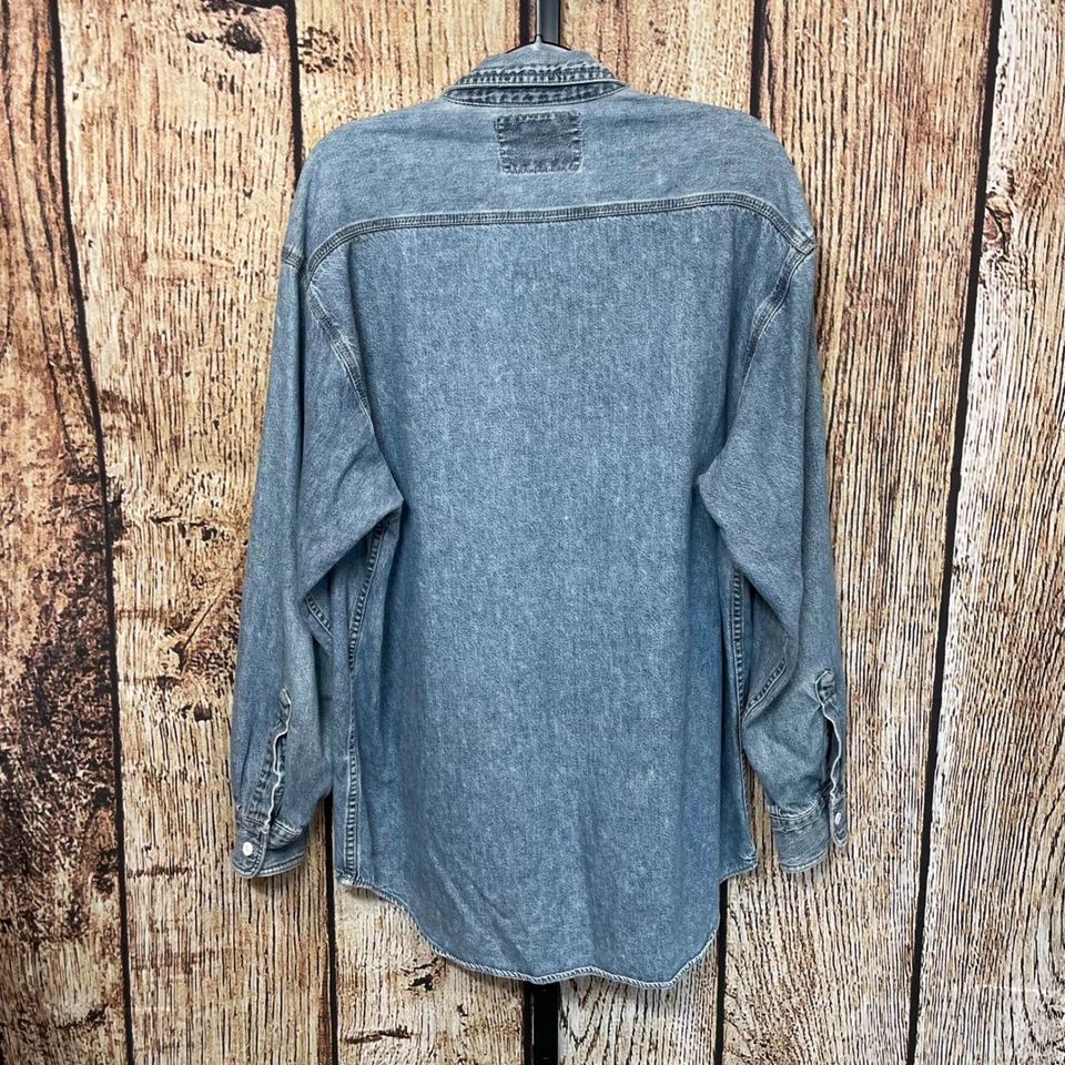 Levi's Two Horse Brand Mens Size M Denim Button Up Shirt Long Sleeve Medium Wash - Image 2 of 4