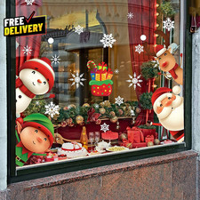 82 Pcs Christmas Snowflake Window Clings Stickers Xmas Holiday Glass Decals  