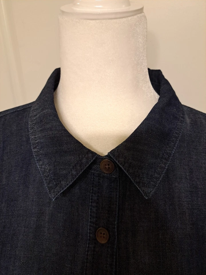 Camisero Talbots Denim Ligero Popover Talla 16 Azul Excelente Estado Foto 4 de 4