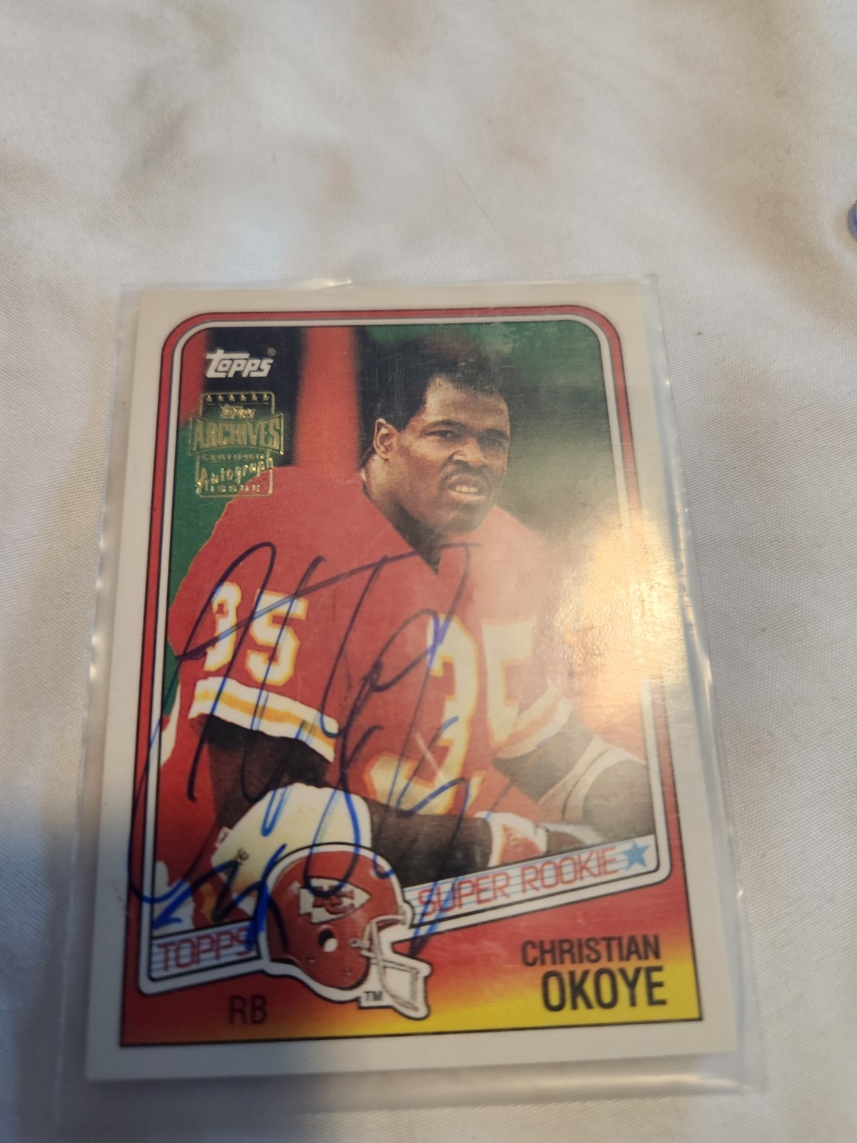 Topps Archives 2011 Christian Okoye #363 Auto Rookie Kansas City Chiefs NFL