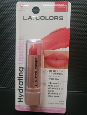 L.A. COLORS Hydrating Lipstick Stick, Creamy Finish w/ Vit E & Aloe, Victory