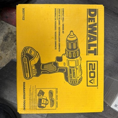 DEWALT DCD771C2 20V Max Cordless Drill Driver Set, Charger and Contractor Bag