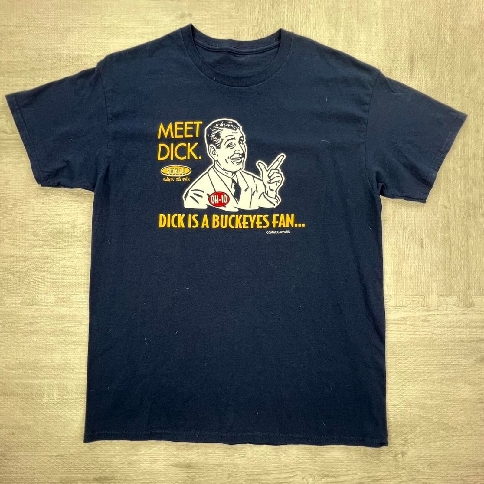 Vintage Y2K Michigan Wolverines Funny T-Shirt Tee Size: Large Blue Yellow NCAA