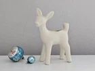 Midcentury Shawnee Pottery White Deer Planter, Vintage Planter in Matte Glaze