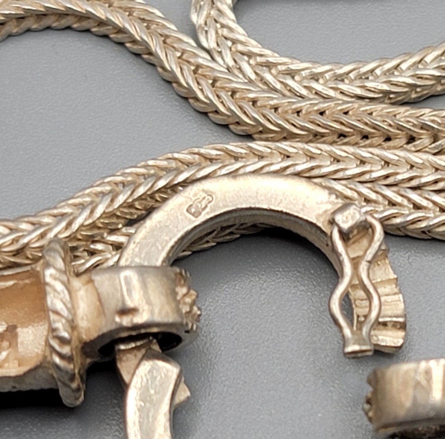 Vintage Solid Sterling Silver Toggle Clasp Baline… - image 5