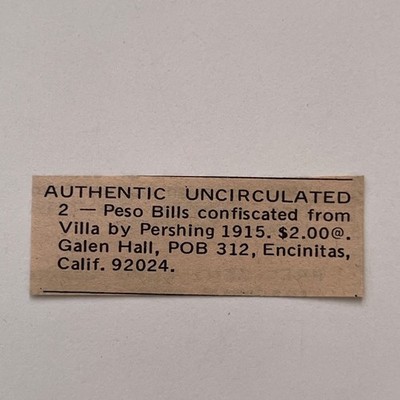 Galen Hall Authentic Uncirculated Encinitas CA 1974 Ad SAI3-S22