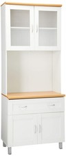 IMPORT Tall Standing Kitchen Cabinet with Top and Bottom Enclosed Cabinet Spa...