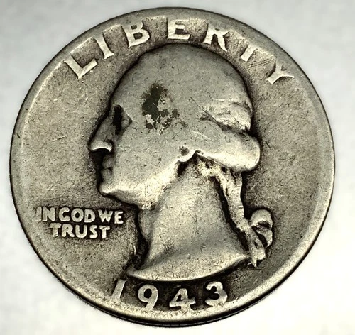 1943 P Washington 90% Silver Quarter Circulated Condition 25c US Coin - 2733