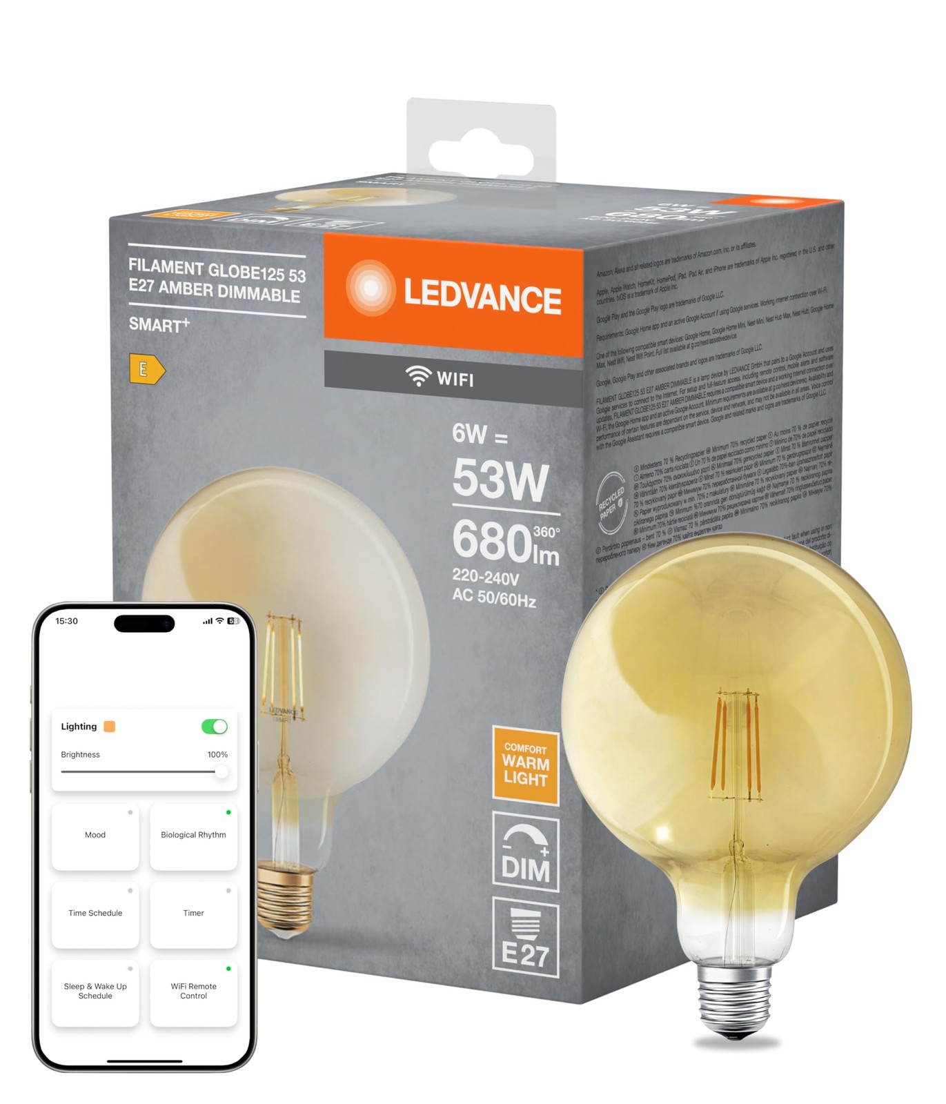 Lampe LED intelligente E27 6W pour remplacer vos ampoules
