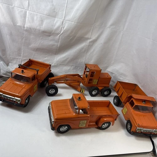 Vtg Tonka State Hi-Way Dept Road Builder Set Hydraulic Dump Grader Pickup 1960s