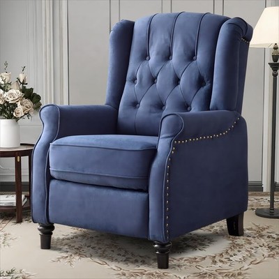 Canmov Push Back Recliner Chair with Rivet Decoration, Single Sofa Accent Chair