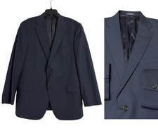 Hart Schaffner Marx Blazer Men 46R Navy Blue Pinstripe Suit Jacket USA Dillard's