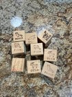 Lot Of 9 Vintage Child Wooden ABC Blocks  Letters Pictures Words Numbers 1 1/4” — photo 3