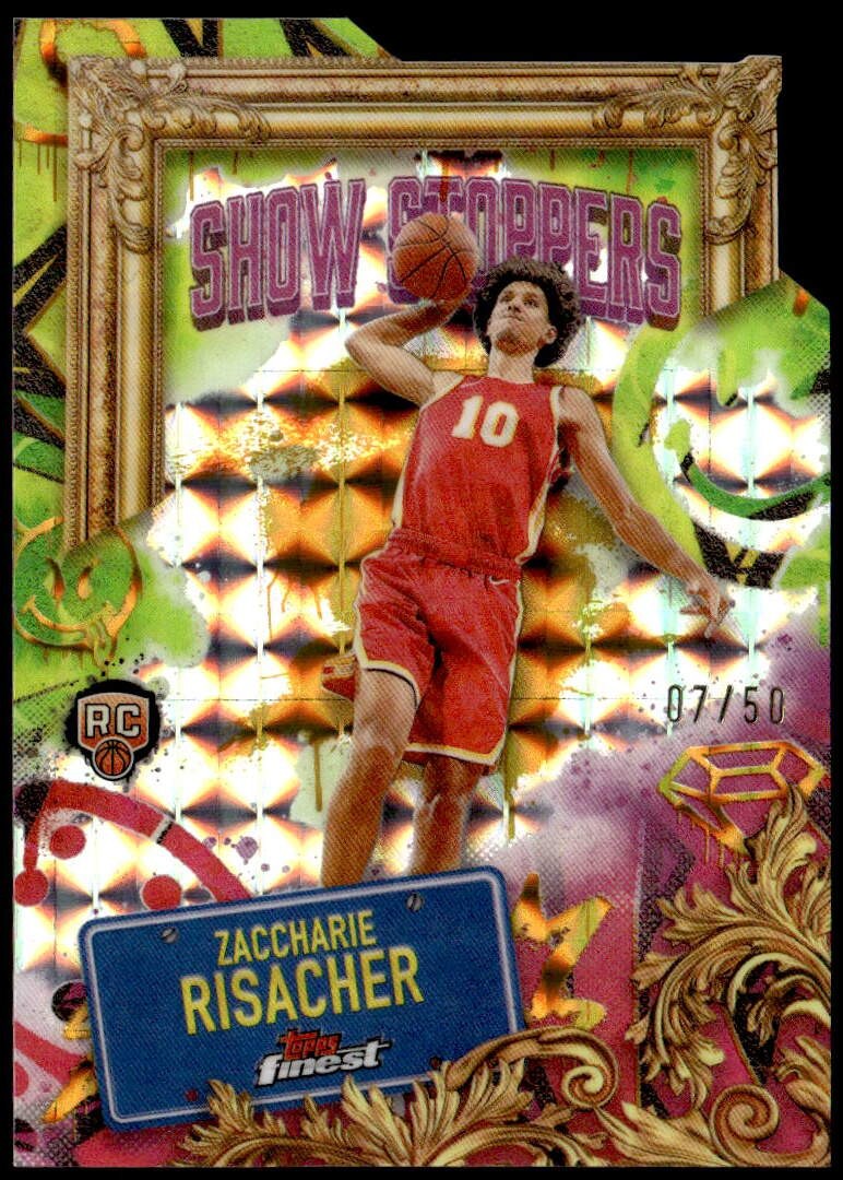 2024-25 Finest #S-23 Zaccharie Risacher Showstoppers Gold Geometric Rookie #/50
