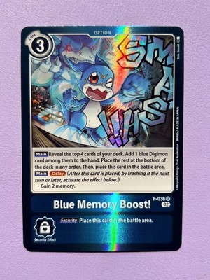 Blue Memory Boost P-036 Resurgence Booster Reprint Digimon Card x1